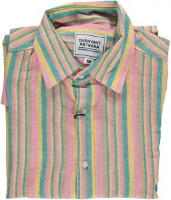 Dushyant Asthana Men's Amir Shirt - Orange Stripes
