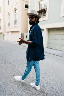 Dushyant Asthana Men's Kameez Oversized Shirt - Mood Indigo