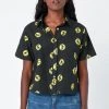 Dushyant Asthana Clothing Michelle Tie Dye Short Sleeve Shirt - Black + Yellow
