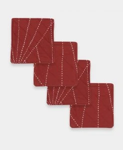 Anchal Embroidered Fabric Coaster Set Home Goods