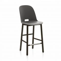 Emeco Furniture Alfi Recycled High Back Counter Stool - Dark Ash