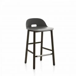Emeco Furniture Alfi Recycled Low Back Counter Stool - Dark Ash