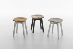 Emeco Su Small Stool - Wood Frame
