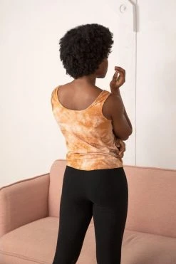 North Of West Sale Emily Tie Dye Tank Top - Amber
