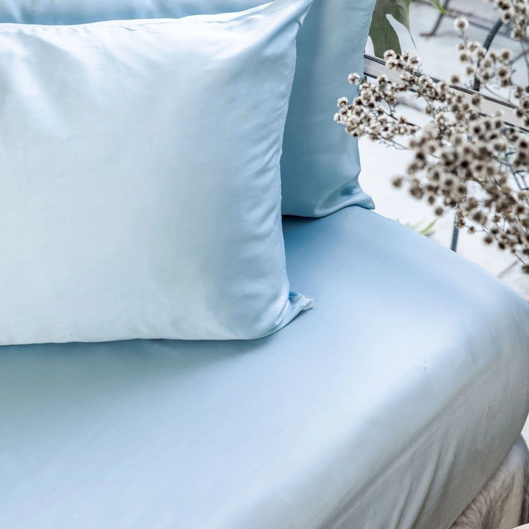 Ettitude Bamboo Sateen Fitted Sheet - Starlight Blue Home Goods 4 Ettitude Bamboo Sateen Fitted Sheet - Starlight Blue Home Goods
