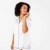 Ettitude Best Sellers Bamboo Lyocell Short Sleeve Pajama Shirt - Feather White 1 Ettitude Best Sellers Bamboo Lyocell Short Sleeve Pajama Shirt - Feather White