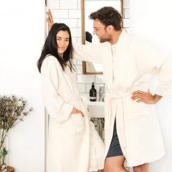 Ettitude Best Sellers Unisex Bamboo Waffle Robe - Natural