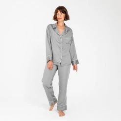 Ettitude Best Sellers Charcoal Bamboo Lyocell Pajama Pants - Dove Gray