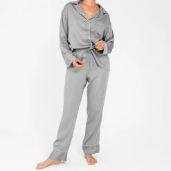 Ettitude Best Sellers Charcoal Bamboo Lyocell Pajama Pants - Dove Gray