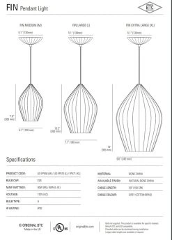 Ameico Lighting Fin Pendant Light