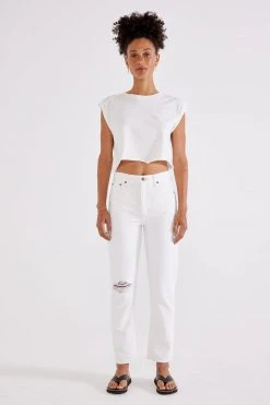ÉTICA Finn Slim Straight Ankle Jeans - Vintage White New Arrivals