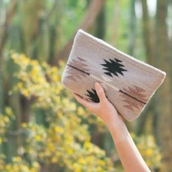 MZ Fair Trade Gemstone Wool Clutch Bag