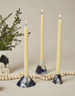 Lauren HB Studio Geo Porcelain Candlestick Holder - Nebula
