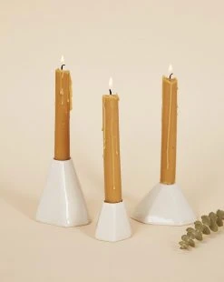 Lauren HB Studio Geo Porcelain Candlestick Holder Set