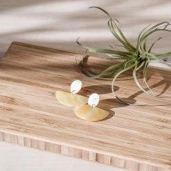 LIKHÂ Geometric Mother Of Pearl Earrings Special Occasion