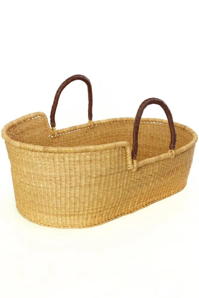 Swahili African Modern Home Goods Moses Bassinet Basket - Natural 5 Swahili African Modern Home Goods Moses Bassinet Basket - Natural