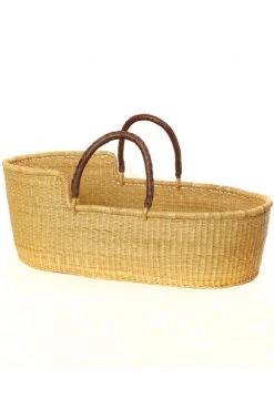 Swahili African Modern Home Goods Moses Bassinet Basket - Natural
