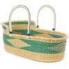 Swahili African Modern Moses Bassinet Basket - Seafoam Home Goods