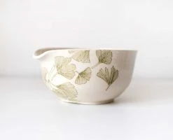 Moonshine Design Ginkgo Leaf Porcelain Matcha Bowl Home Goods