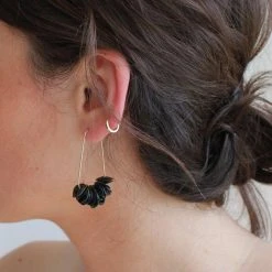 Giulia Letzi + META Jewelry Leona Upcycled Drop Earrings - Dark Green