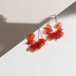 Giulia Letzi + META Jewelry Leona Upcycled Drop Earrings - Coral