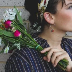 Giulia Letzi + META Jewelry Rainbow Upcycled Hoop Earrings - Blue + Blush