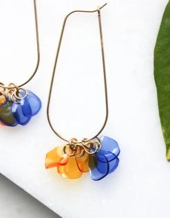 Giulia Letzi + META Jewelry Ginevra Upcycled Drop Earrings - Blue + Orange