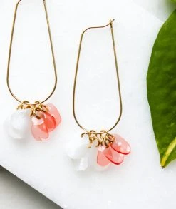 Giulia Letzi + META Jewelry Ginevra Upcycled Drop Earrings - White + Blush