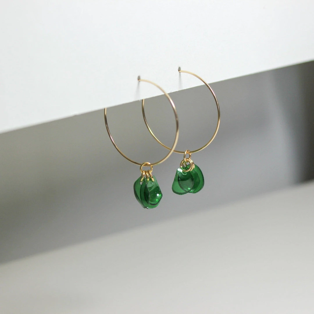Giulia Letzi + META Jewelry Emma Upcycled Hoop Earrings - Emerald Best Sellers 3 Giulia Letzi + META Jewelry Emma Upcycled Hoop Earrings - Emerald Best Sellers