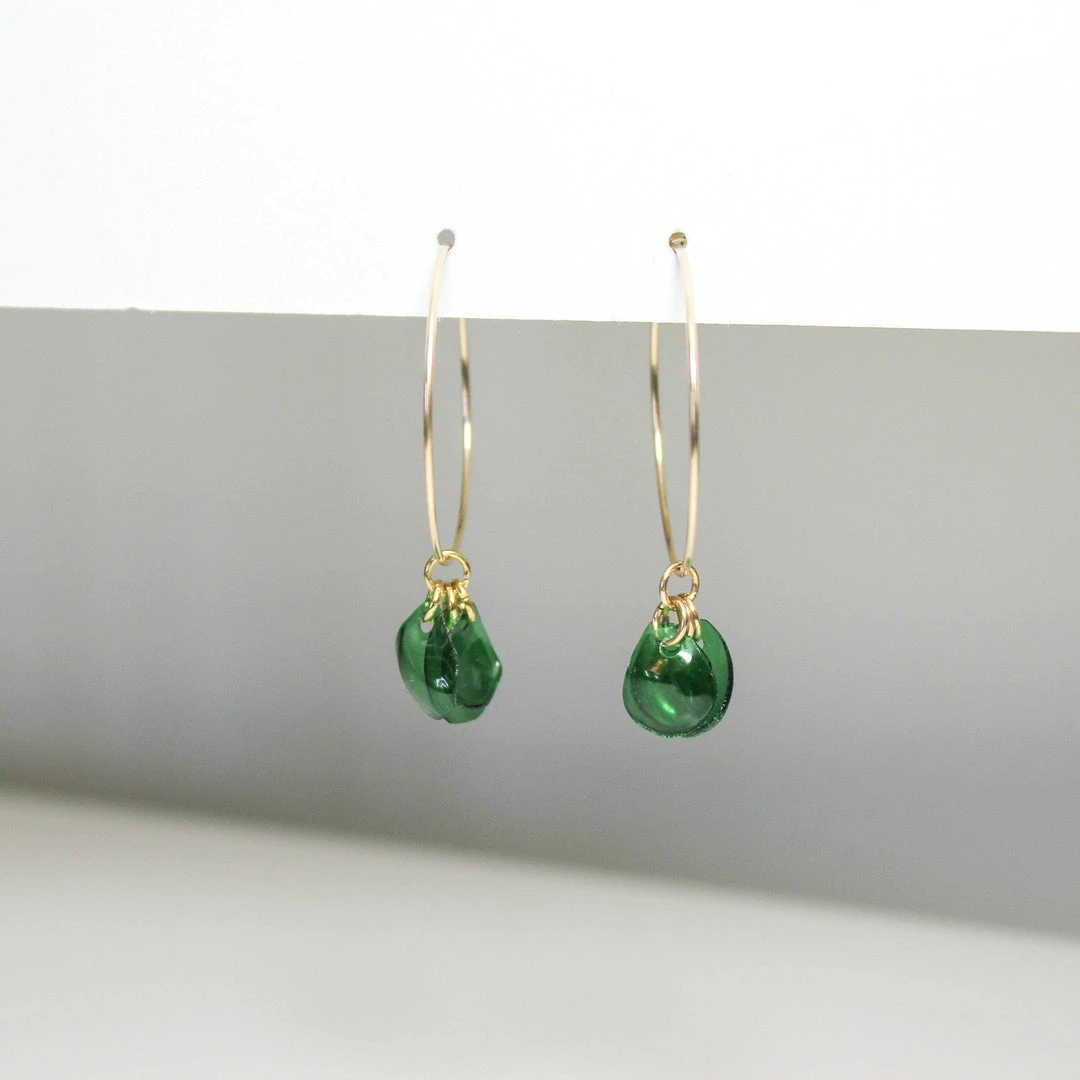 Giulia Letzi + META Jewelry Emma Upcycled Hoop Earrings - Emerald Best Sellers 4 Giulia Letzi + META Jewelry Emma Upcycled Hoop Earrings - Emerald Best Sellers