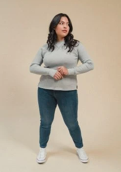 Poplinen Gloria Waffle Thermal Top - Heather Gray