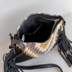 MZ Fair Trade Golden Diamond Wool Fringe Bag Accessories 10 MZ Fair Trade Golden Diamond Wool Fringe Bag Accessories