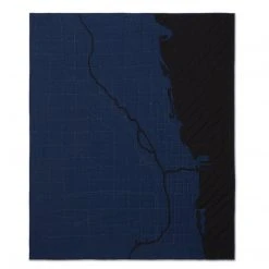 Haptic Lab Home Goods Chicago Map Throw Quilt