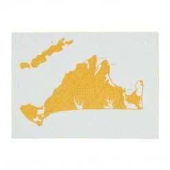 Haptic Lab Martha's Vineyard Map Throw Quilt Home Goods