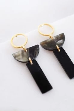 Hathorway Con Dao II Horn Post Dangle Earrings - Dark Jewelry