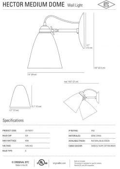 Ameico Hector Medium Dome Wall Light