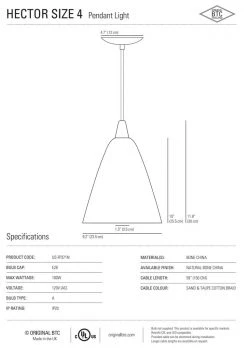 Ameico Lighting Hector Size 4 Pendant Light