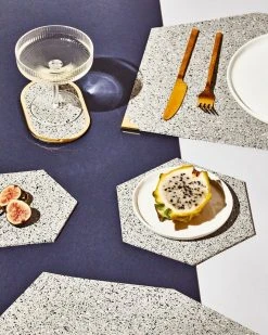Slash Objects Hex Recycled Rubber Trivet Set - Gris Kitchen + Dining