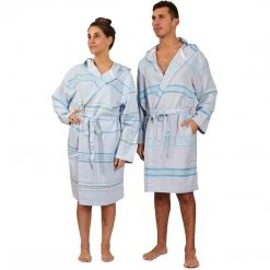 Hilana: Upcycled Cotton Home Goods Antalya Unisex Turkish Bathrobe - Beige