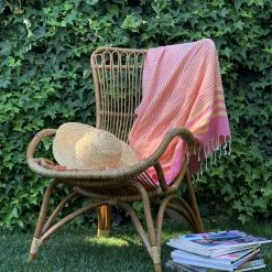 Hilana: Upcycled Cotton Fethiye Upcycled Turkish Towel - Pink