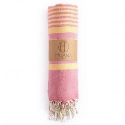 Hilana: Upcycled Cotton Fethiye Upcycled Turkish Towel - Pink