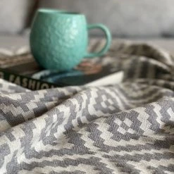 Hilana: Upcycled Cotton Home Goods Merida Upcycled Turkish Towel / Blanket - Gray