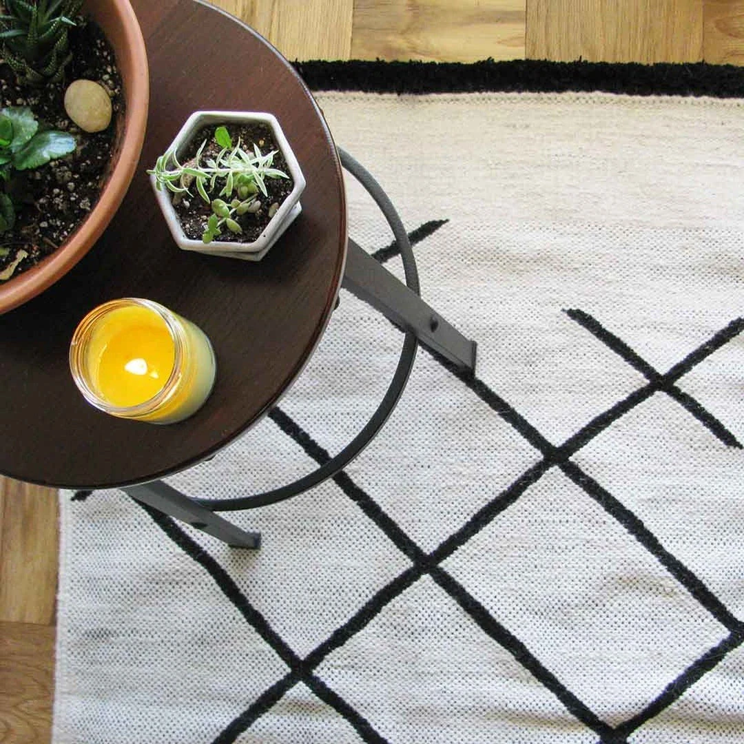 Ichcha Home Goods Cross Hatch Dhurrie Rug 5 Ichcha Home Goods Cross Hatch Dhurrie Rug