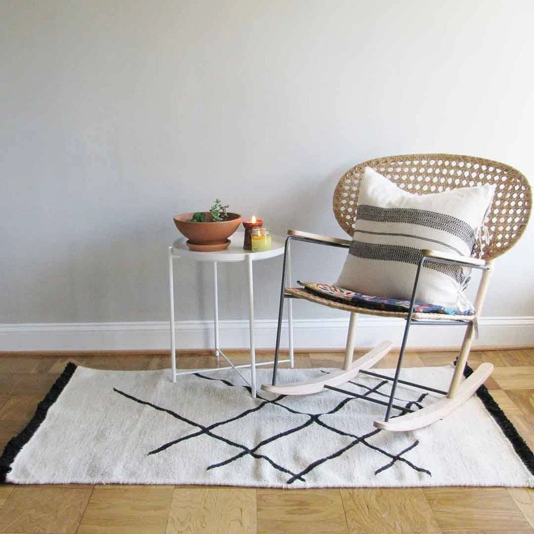 Ichcha Home Goods Cross Hatch Dhurrie Rug 4 Ichcha Home Goods Cross Hatch Dhurrie Rug