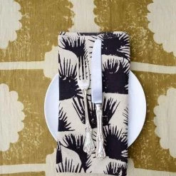 Ichcha Fern Napkin Set - Black Kitchen + Dining