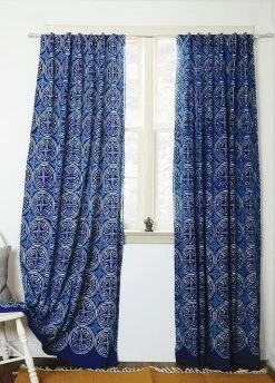 Ichcha Greece Indigo Curtain Panel