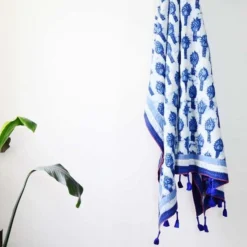 Ichcha Magnolia Throw Blanket Handcrafted