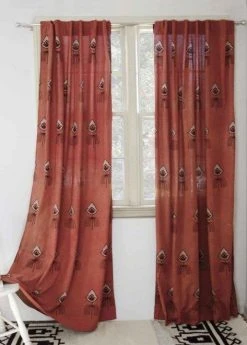 Ichcha Nazar Coral Rust Curtain Panel