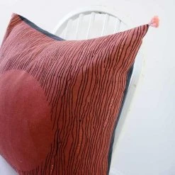Ichcha Red Moon Throw Pillow Cover