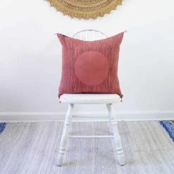 Ichcha Red Moon Throw Pillow Cover